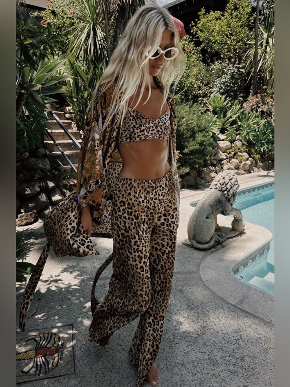 SPELL $209 🐆 SAMANTHA BIAS PANT – VINTAGE LEOPARD 🖤 Size Small 🐆 Like New